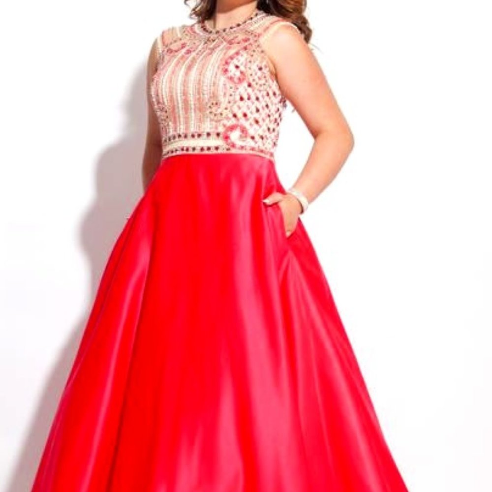 Rachel Allan Curves Beaded Dress, size 14